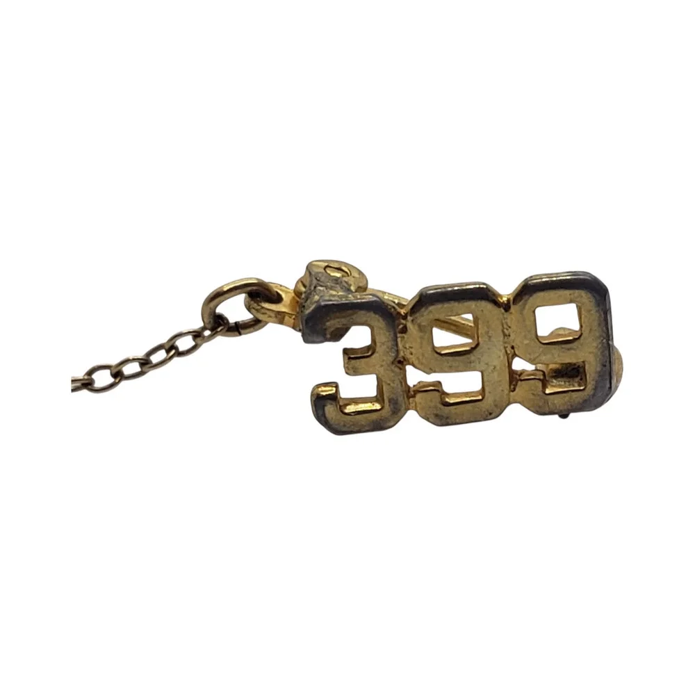 Vintage 10k Gold electroplated 399 Lapel Pin Tie Tack Number Award Retro